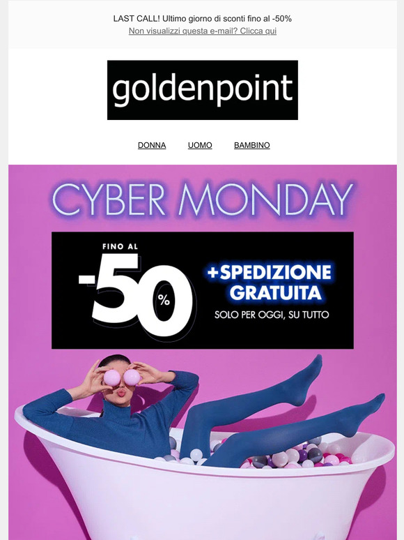 Cyber Monday: SPEDIZIONE GRATUITA solo per oggi!