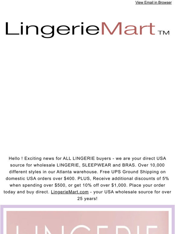 Lingerie Mart Corporation Email Newsletters: Shop Sales, Discounts, and  Coupon Codes