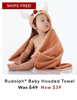 RUDOLPH BABY HOODED TOWEL