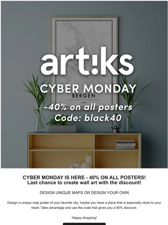 CYBER MONDAY IS HERE! - 40% off on everything! 🖤