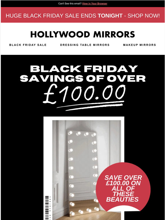 Hollywood Mirrors ⚠️ WARNING Final hours of the Black Friday Sale! ⚠️