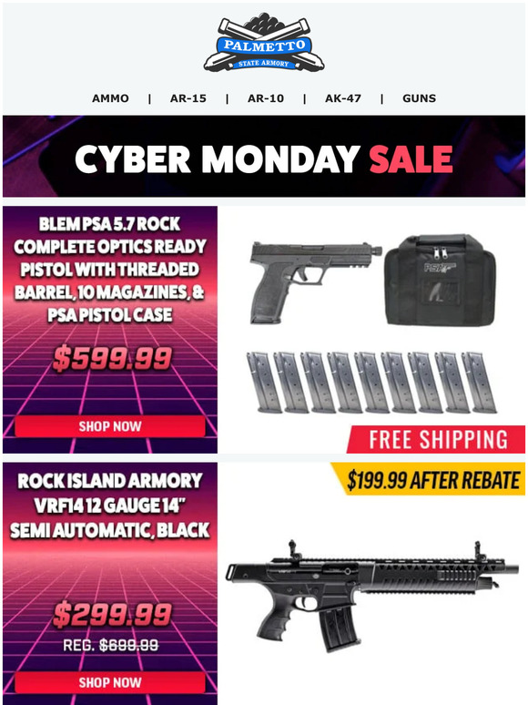 Palmetto State Armory PSA Cyber Monday Deals! BLEM PSA Rock 5.7