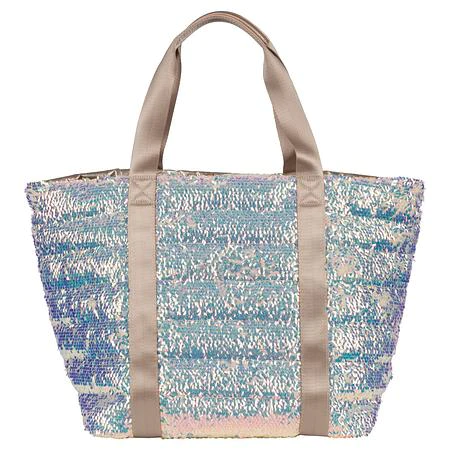 Quilted Sequined Nylon Large Tote