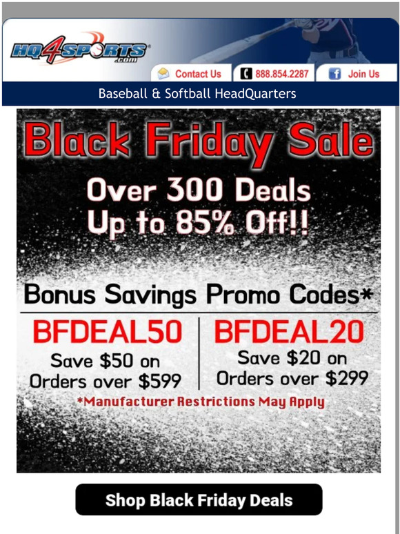 ✨Cyber Monday Deals✨ @ HQ4SPORTS ⚾⚾