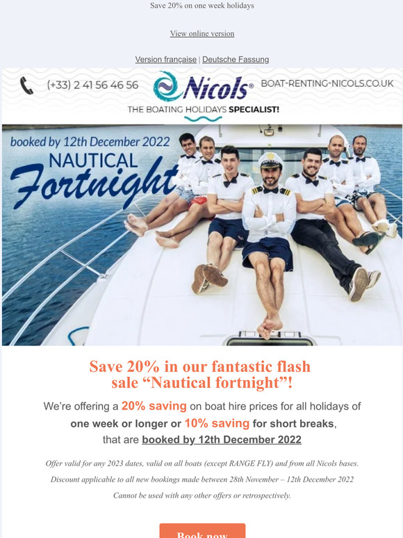 Fantastic flash sale! – save 20%