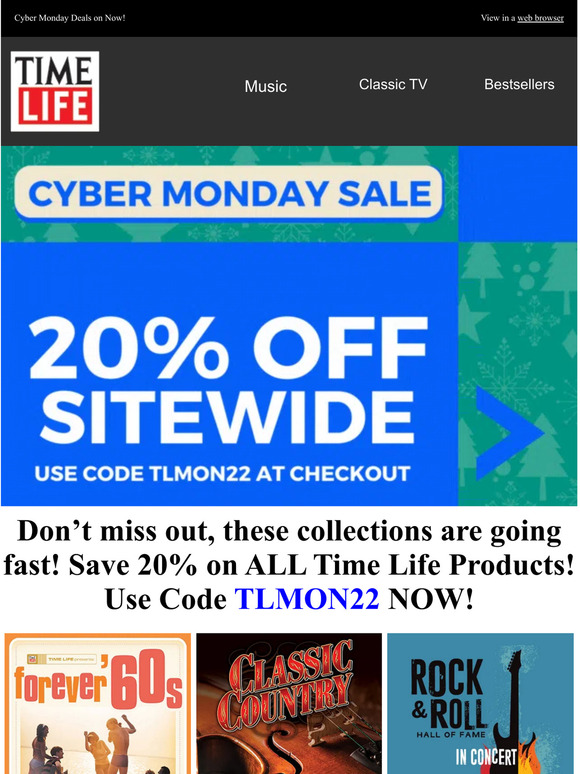 Halfway Over! Cyber Monday Means Great Deals - Save 20% Sitewide