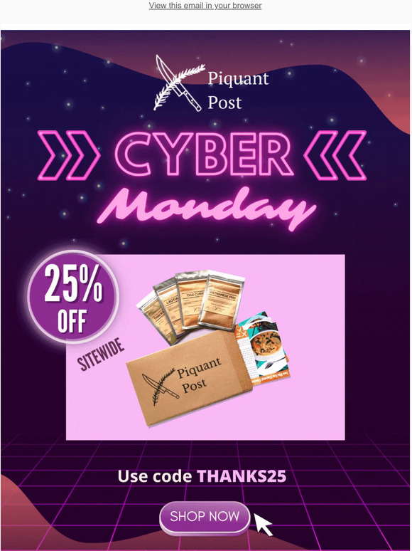 Cyber Monday - Last chance for 25% off sitewide! 🎁