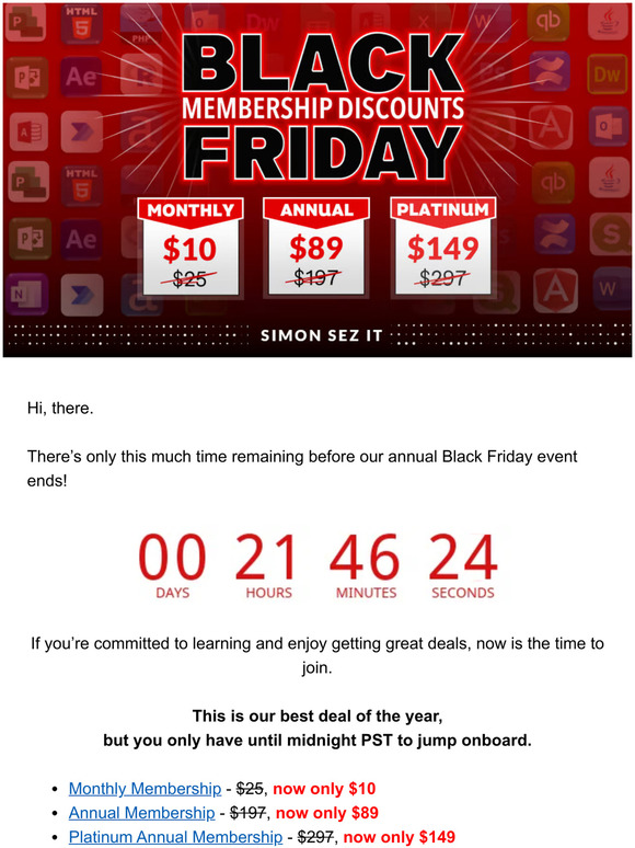 [Important] The Black Friday Sale ENDS TONIGHT!
