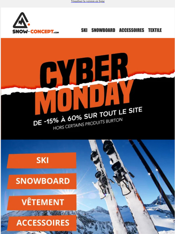 CYBER MONDAY : -15% à -60% sur tout le site !