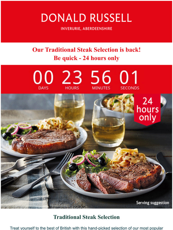 Donald Russell Traditional Steak Selection Now £30 💥 Milled