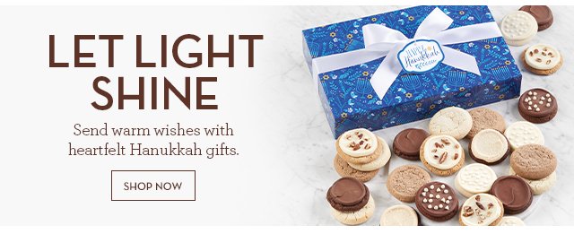 Let Light Shine - Send warm wishes with heartfelt Hanukkah gifts.