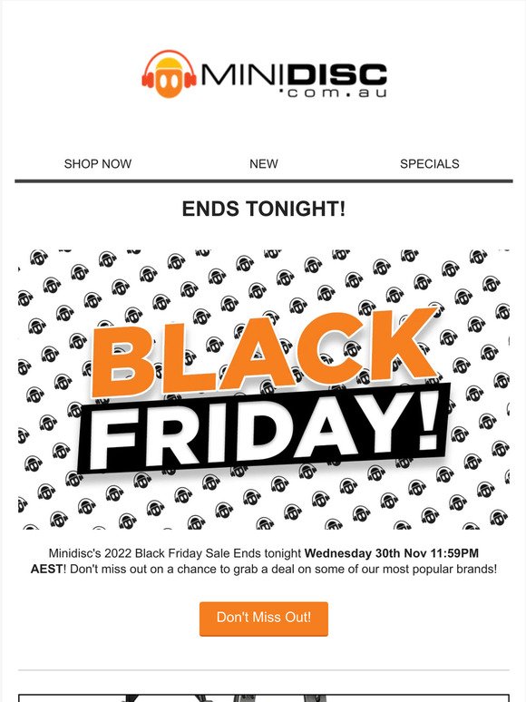 Minidisc's Black Friday Sale Ends TONIGHT!