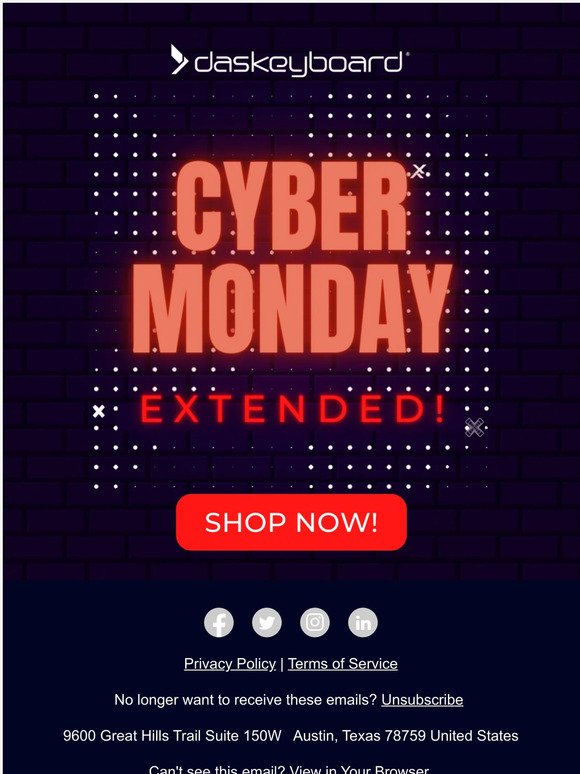 Cyber Monday Extended! The last chance for BIG deals...