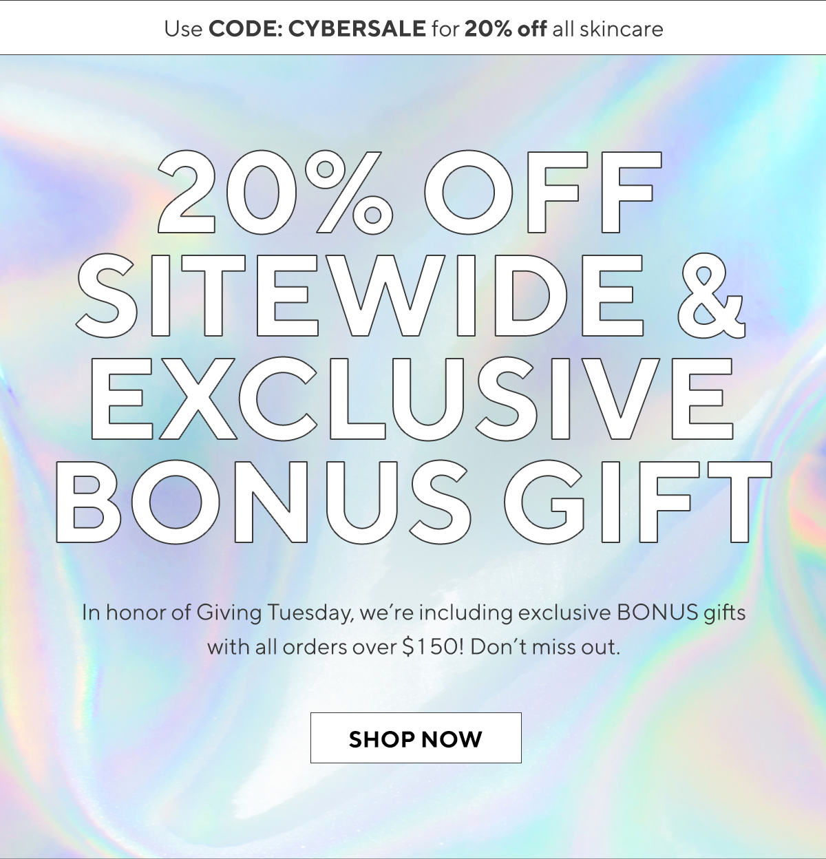 Last chance! 20% off sitewide + exclusive bonus gift!