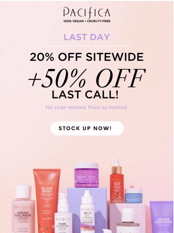 ✨ Last Day ! 20% Off + 50% Off Last Call ✨