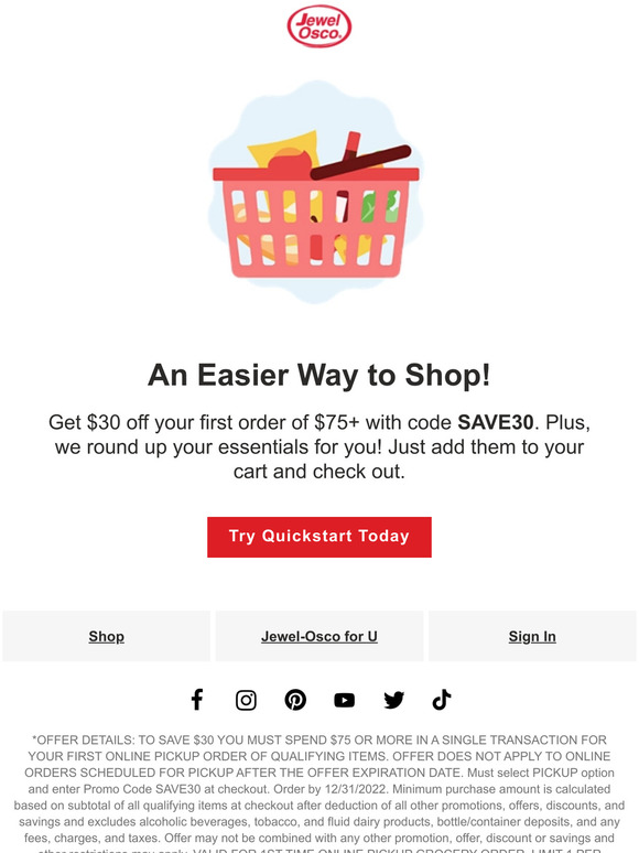 Get Groceries & $30 Off 💲