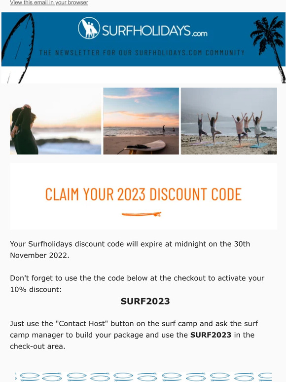 Your Surfholidays discount expires tomorrow!