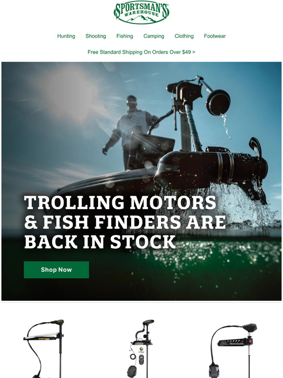 Sportsman's Warehouse Trolling Motors and Fish Finders Back in Stock