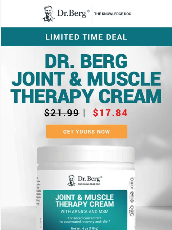 Dr Berg ⚡ Low Stock Alert Joint & Muscle Therapy Cream Milled