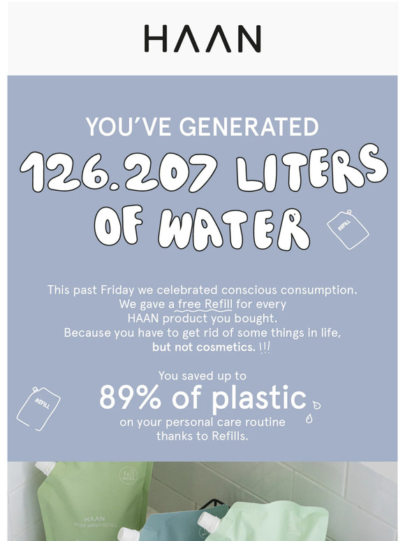 You've generated 126.207 liters of water