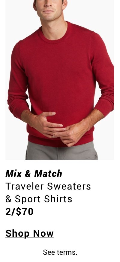 Traveler Sweaters and Sport Shirts 2 for70 