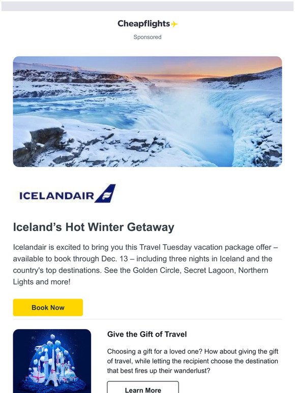 $769+ Package Offer From Icelandair*