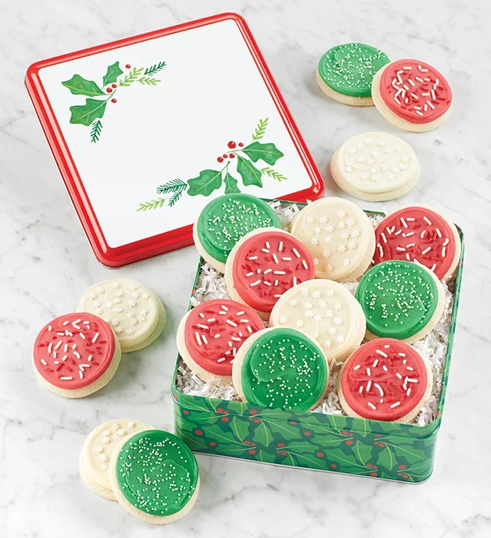 Holly Gift Tin - Buttercream Frosted  ..