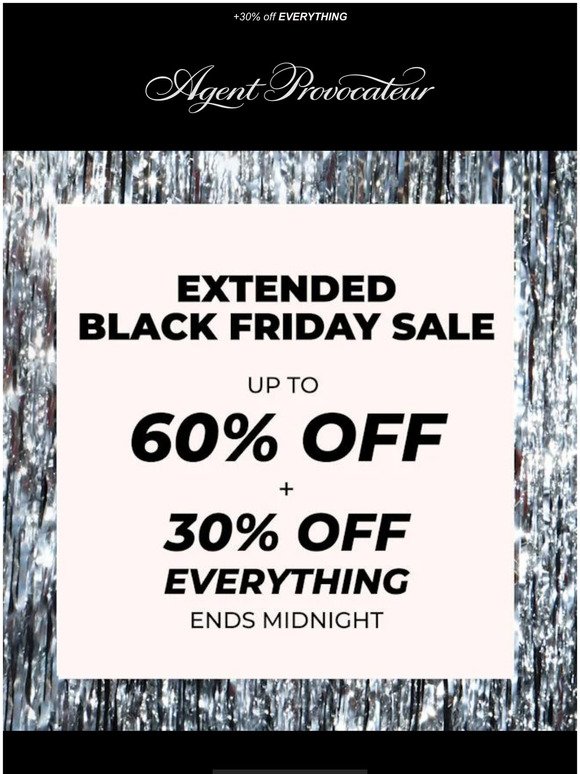 Ends midnight! Up to 60% off . . .