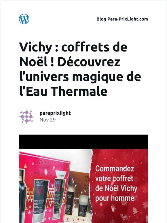 [Nouvel article] Vichy : coffrets de Noël ! Découvrez l’univers magique de l’Eau Thermale