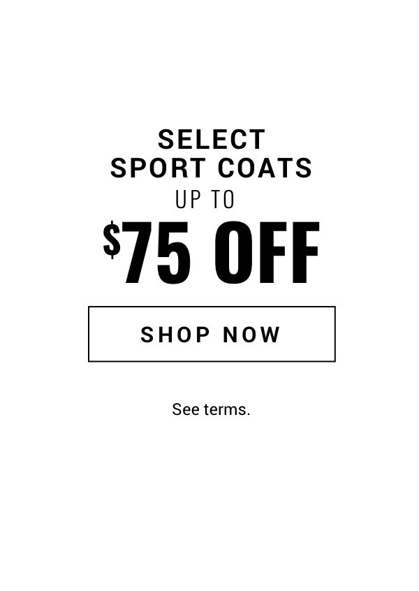 Select Sport Coats Up To 75 Off 