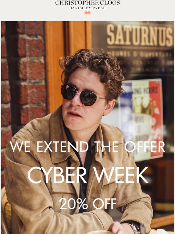 We extend the offer! 20% off everything