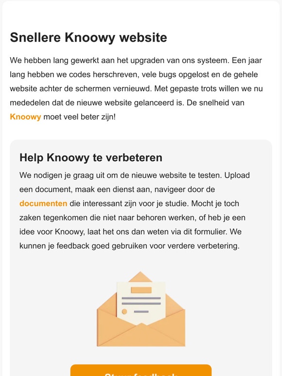 Knoowy heeft een upgrade gekregen!