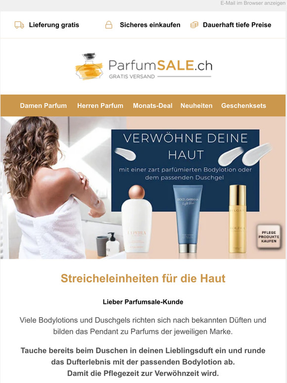 Jetzt aktuell💦 Parfum-Pflegeprodukte verwöhnen die Haut & die Sinne