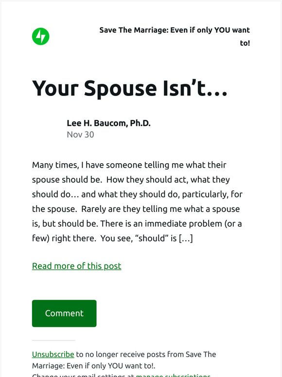 [New post] Your Spouse Isn’t…