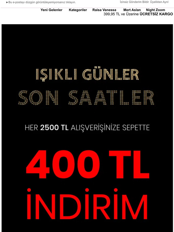 adL'de Işıklı Günler için Son Saatler!
