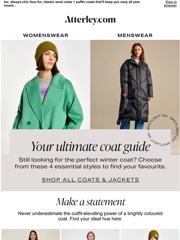 Your ultimate coat guide : 4 must-have winter coats