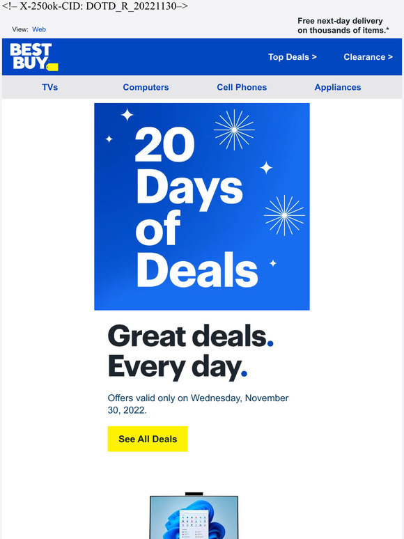 Best Buy 20 Days of Deals featuring today’s deal Just 299.99 for HP