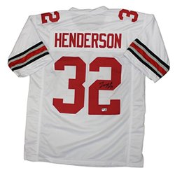 TreVeyon Henderson Autographed Signed Ohio State Buckeyes Custom #32 White Jersey - Beckett Authentic

