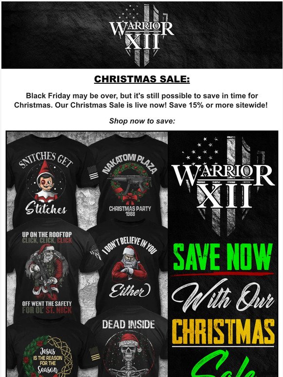 Warrior 12's Christmas Sale is live!