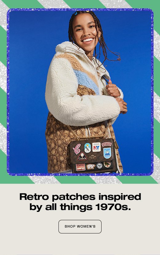 Retro patches inspired by all things 1970s. SHOP WOMEN'S