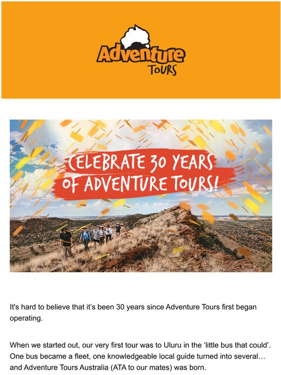 Celebrate 30 years of Adventure Tours and get 30% off our Uluru Adventure!