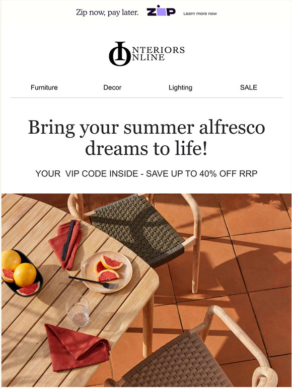 The Alfresco Summer Sale Starts Now!