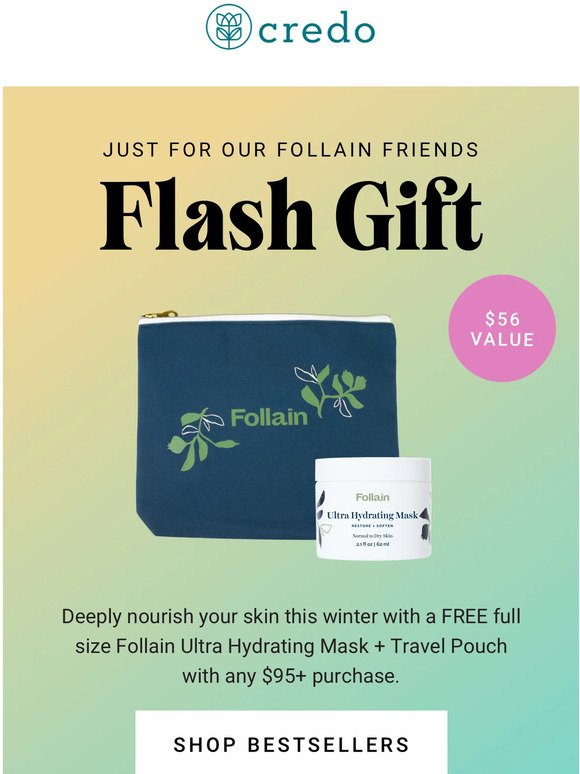 FLASH GIFT ⚡ FREE Follain mask & pouch