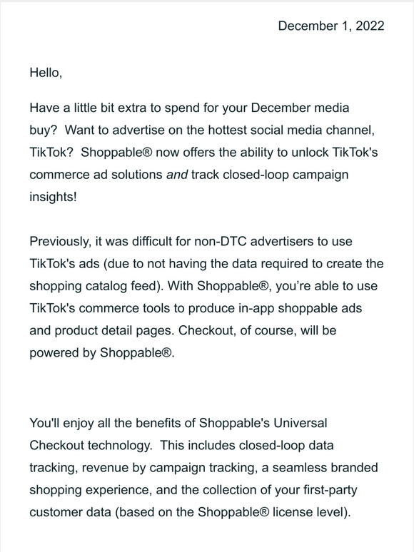 Capture Last Minute Holiday Revenue with TikTok & Shoppable!