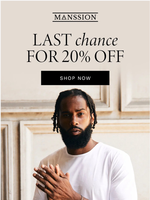 Last Chance for 20% Off