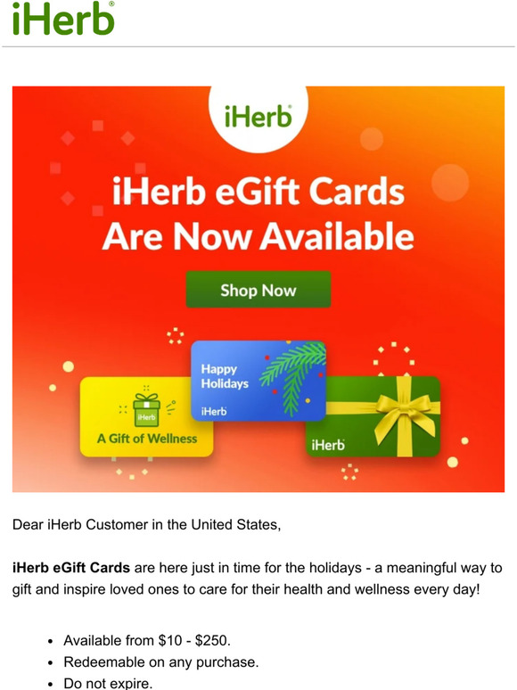 iHerb: iHerb eGift Cards are now available 🎁 | Milled