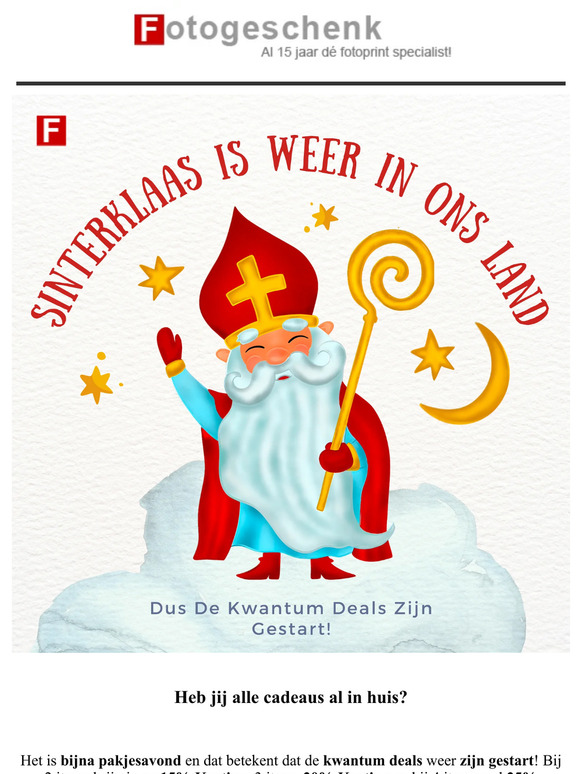 Vandaag Besteld = Op tijd voor SINTERKLAAS! 🎁