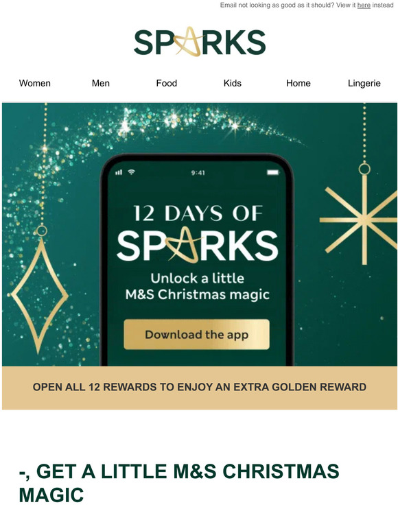 Marks & Spencer AU —, unlock your FREE festive treat today, don’t miss out check your Sparks