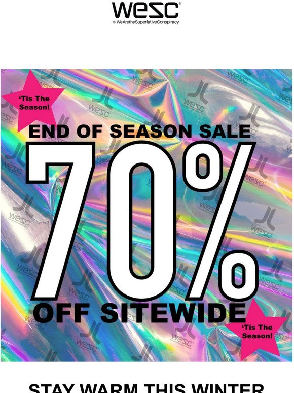 Exclusive Early Access: 70% off site wide sale!