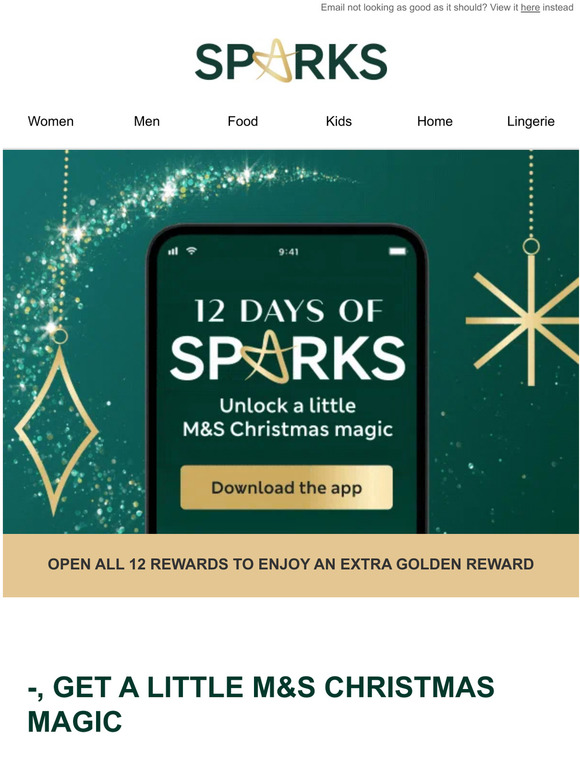 Marks & Spencer —, unlock your FREE festive treat today, don’t miss